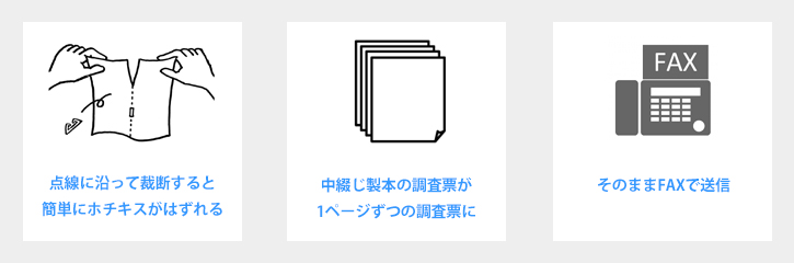 デジタル処理に最適な新しいタイプの中綴じ製本調査票